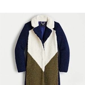 J. Crew Women's Navy, White, and Olive Teddy Jacket